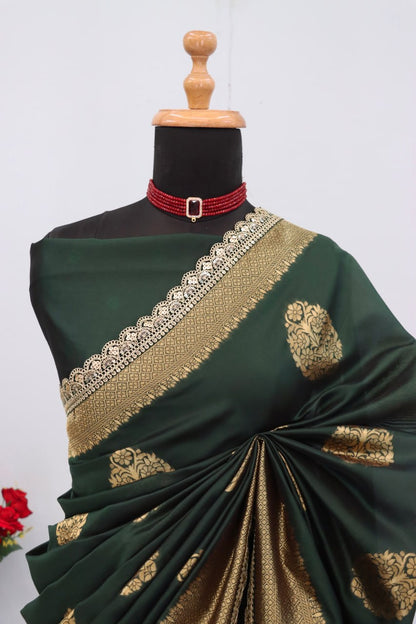 Banarasi Silk Saree With SIlk Blouse Piece For Women
