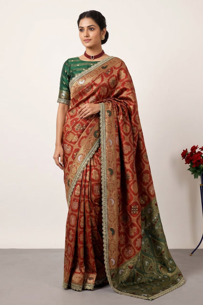 Wedding Wear Banarasi Silk Saree Blouse