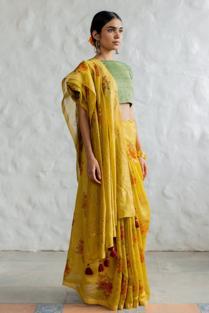 mul cottan Saree with Blouse