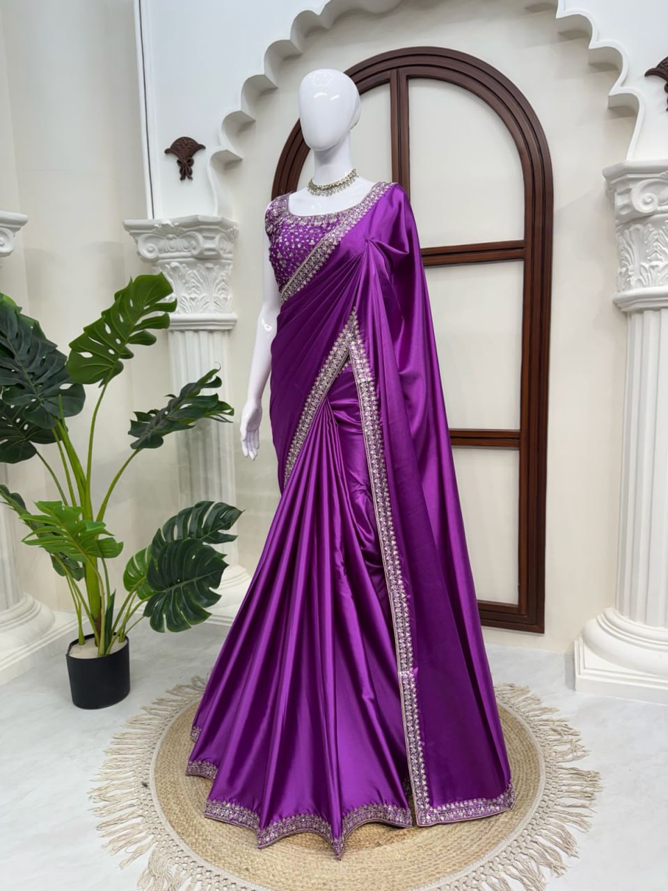 Satin Silk Saree Blouse