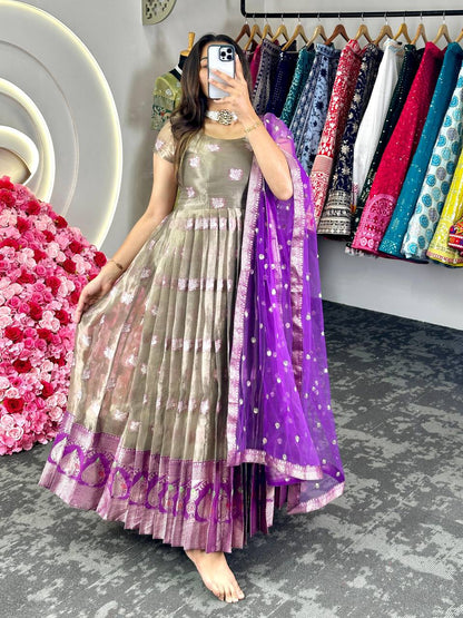 Latest Kotta Silk Jacquard Work Koti Gown