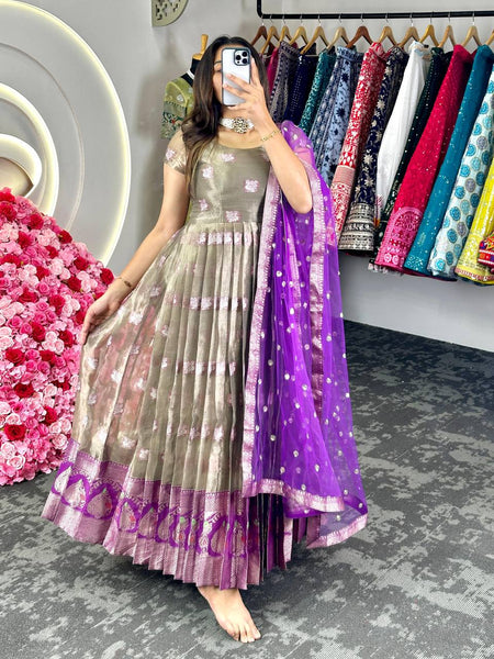 Latest Kotta Silk Jacquard Work Koti Gown