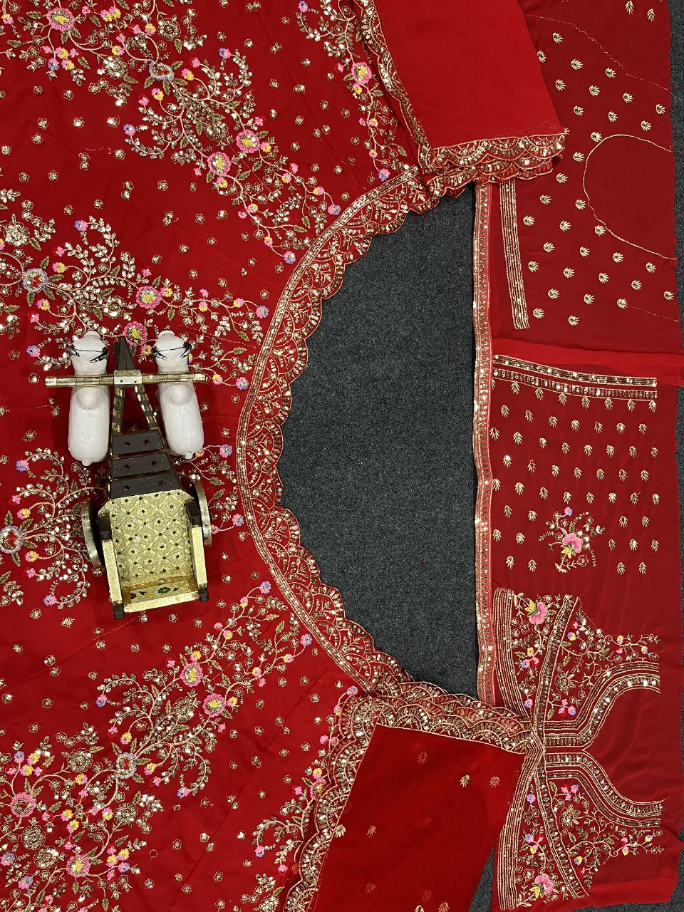 Latest Red Color Georgette Sequence Work Lehenga Choli