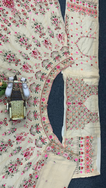 Peach Color Georgette Lehenga For Women
