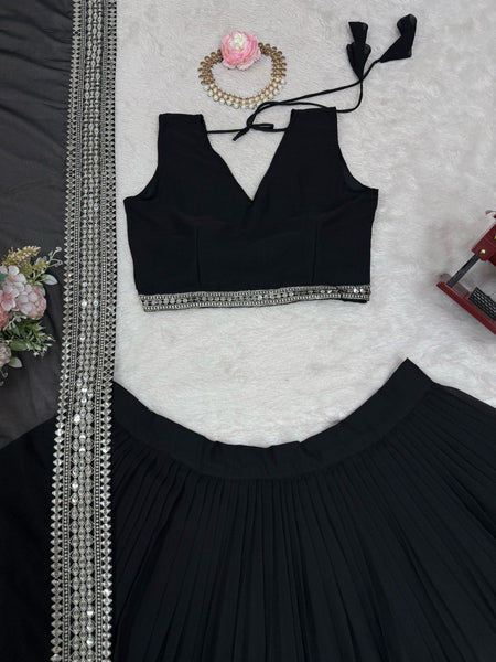 Letest Design Black Georgette Lehenga choli