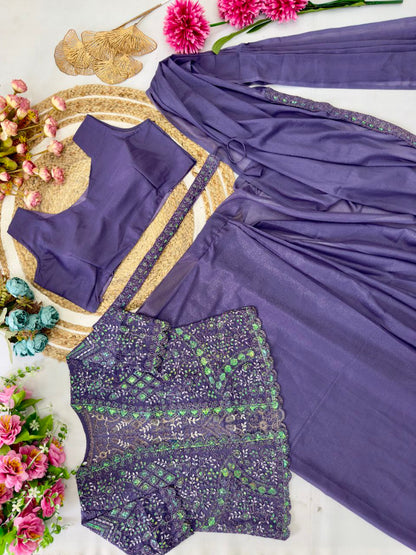 Latest Ready to wear Georgette Sequence Work Saree Jacket