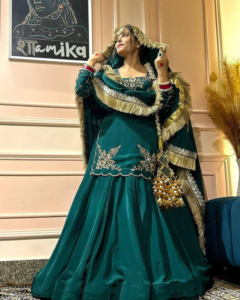 Latest Crape Silk Sequence Work Lehenga Choli