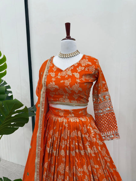 Latest Jacquard Sequence Work Lehenga Choli
