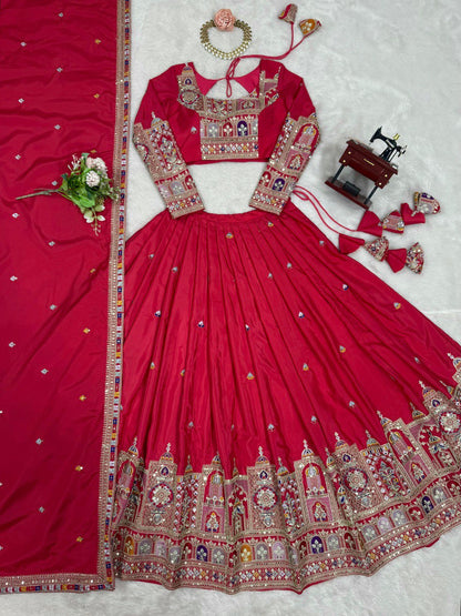 Wedding Wear Crape Silk Sequence Lehenga Choli