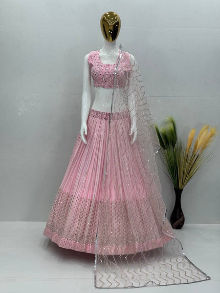 Latest Georgette Sequence Real Mirror Work Lehenga Choli