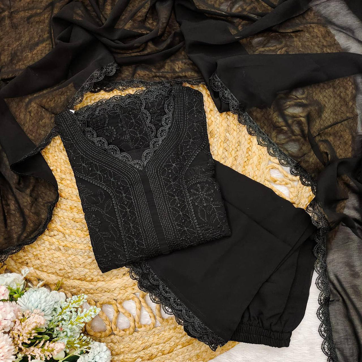 Party Wear Georgette Chikankari Embroidery Suit