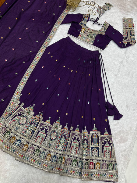 Latest Vichitra Silk Full Stitched Lehenga Choli