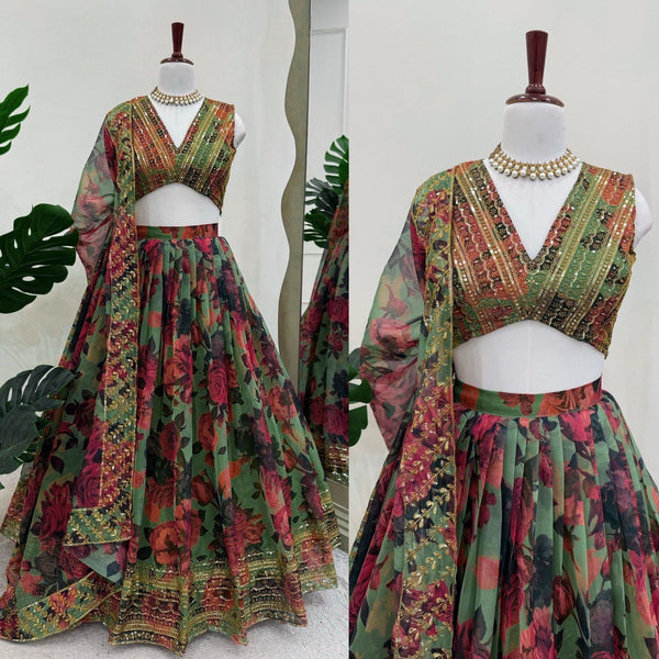 Letest Organza Full Stitched With Sequnce Work Lehenga Choli