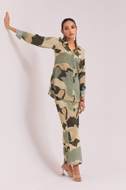 Multi Color Crape Printed Co-Ord Set