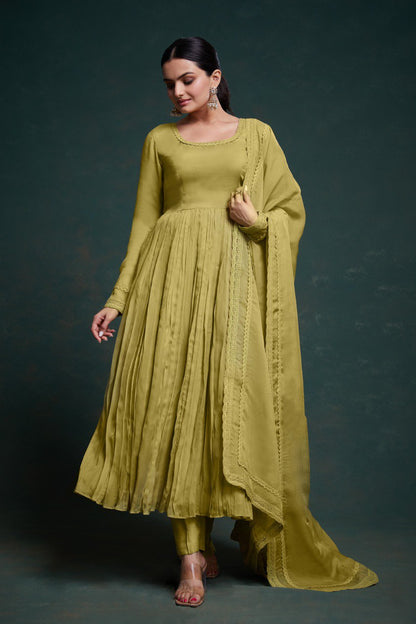 Latest Organza Lace Work Salwar Suit