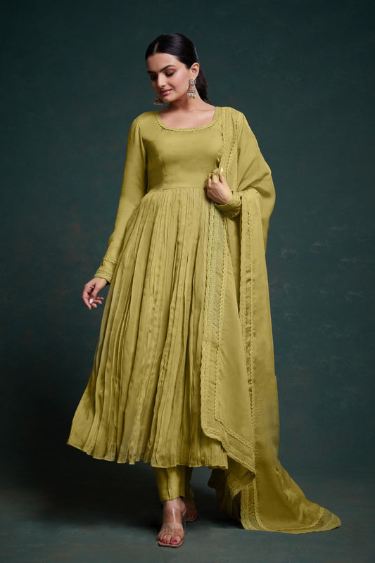 Latest Organza Lace Work Salwar Suit