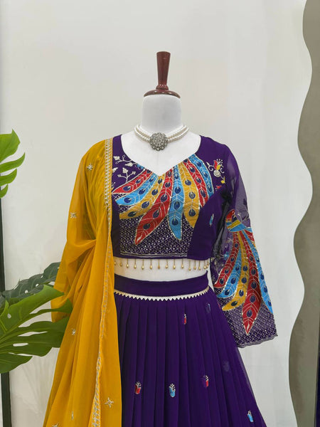 Lastest Georgette Sequence Work Lehenge Choli