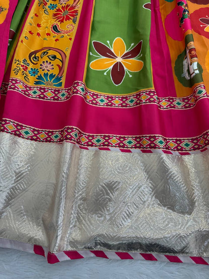 Multi Color American Crape Digital Printed Lehenga Choli