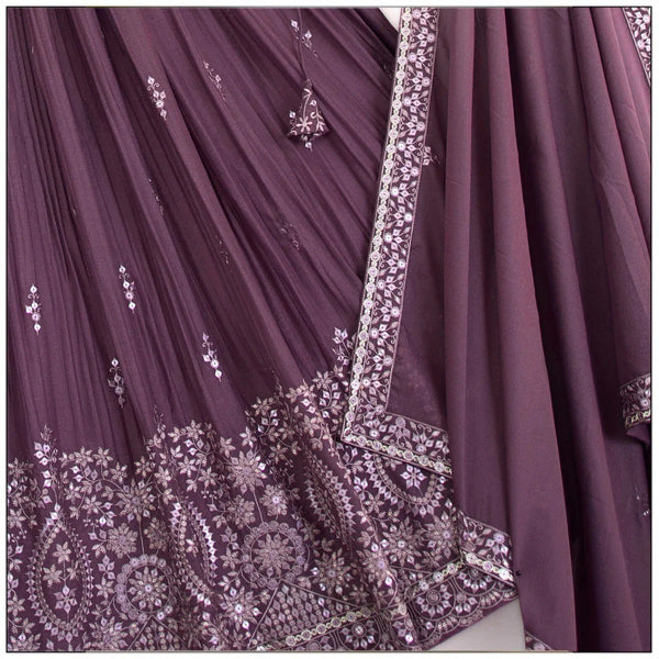 Rose Brown Color Georgette Sequence Lehenga Choli