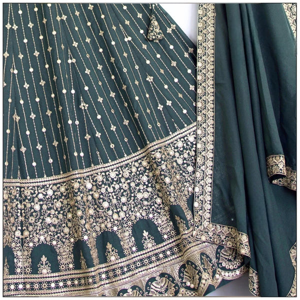 Grey Color Georgette Embroidery Lehenga Choli