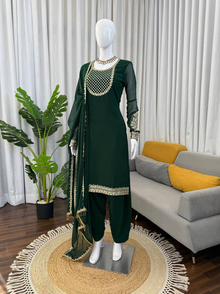 Premium Faux Georgette Patiyala Suit Set