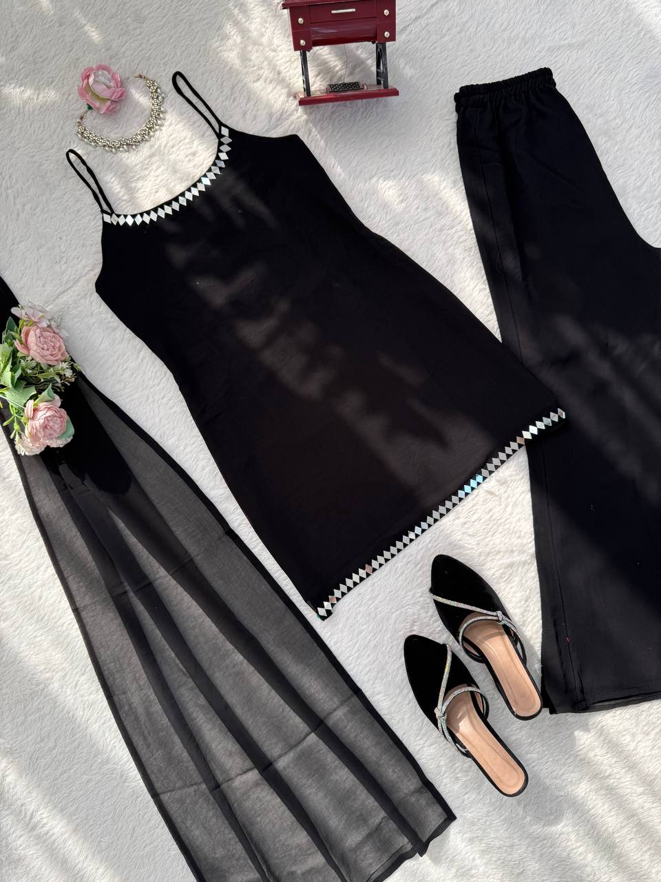 Exquisite Faux Georgette 3-Piece Set