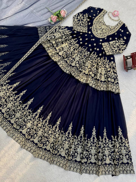 Exquisite Faux Georgette Embroidered Lehenga Choli Set