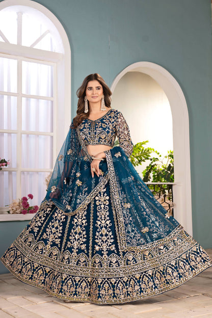 Elegant Butterfly Net Lehenga Choli with Sequins Codding Embroidery