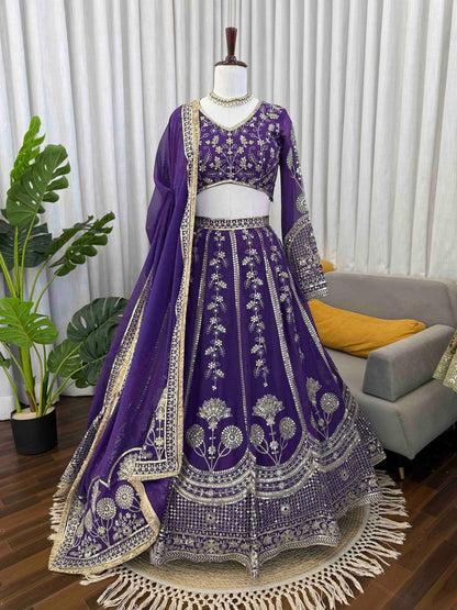 Elegant Faux Georgette Lehenga Choli with Sequence Work