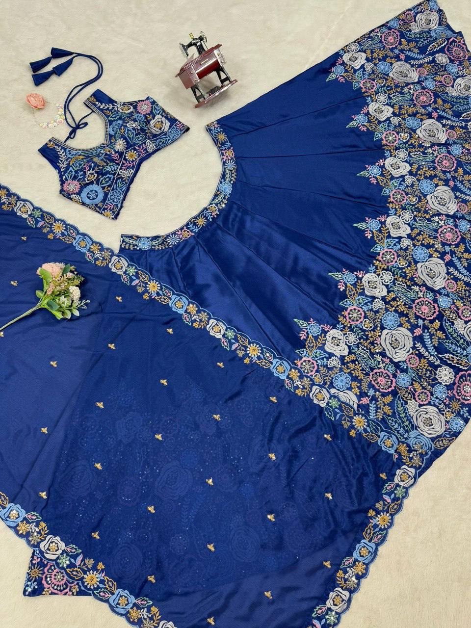 Heavy Chinon Silk Lehenga Choli with Sequence Work