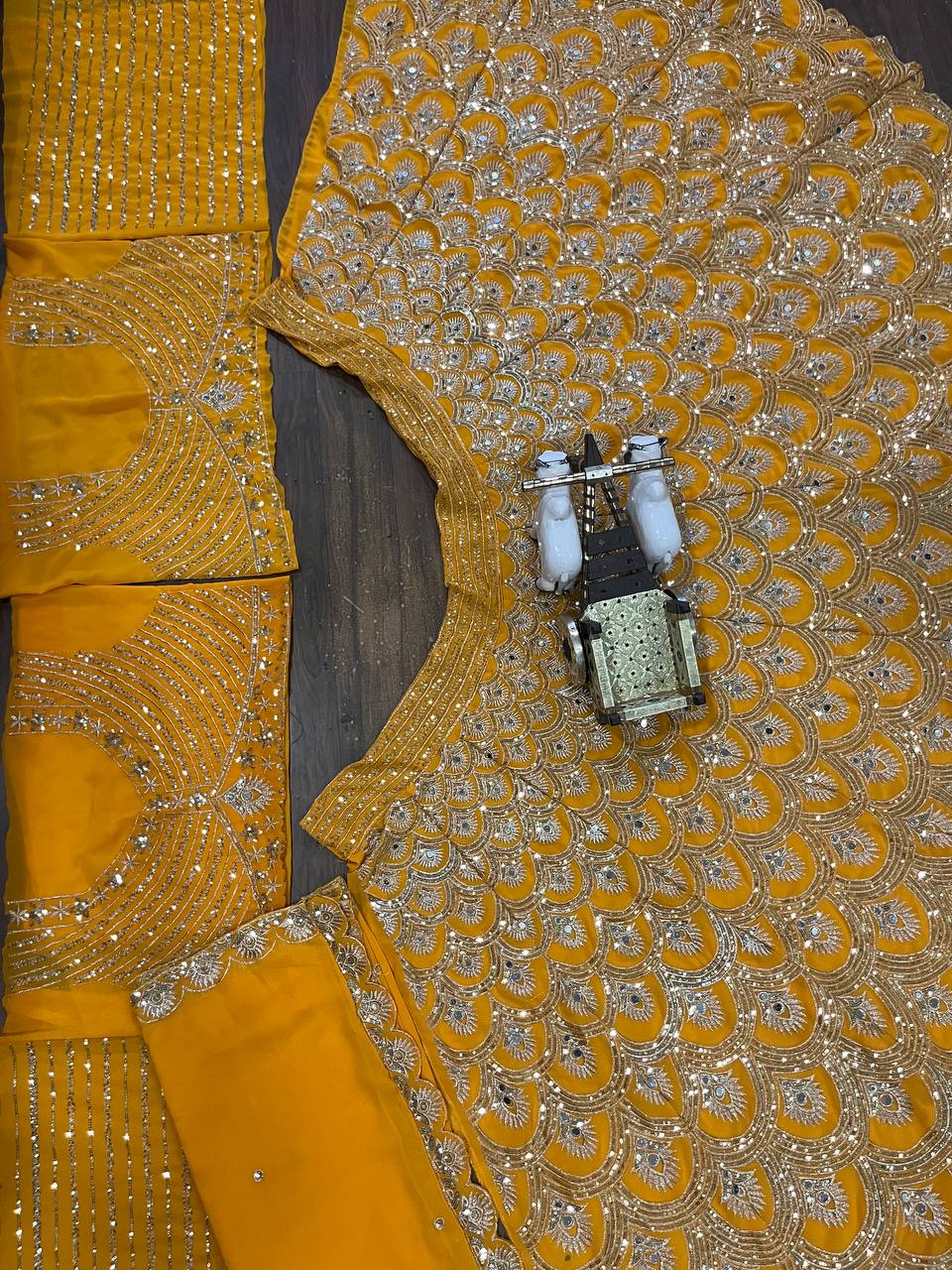 Exquisite Faux Georgette Lehenga Choli with Real Mirror Sequins Work