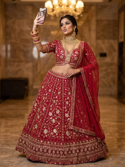 Premium Faux Georgette Lehenga Choli with Sequence Embroidery