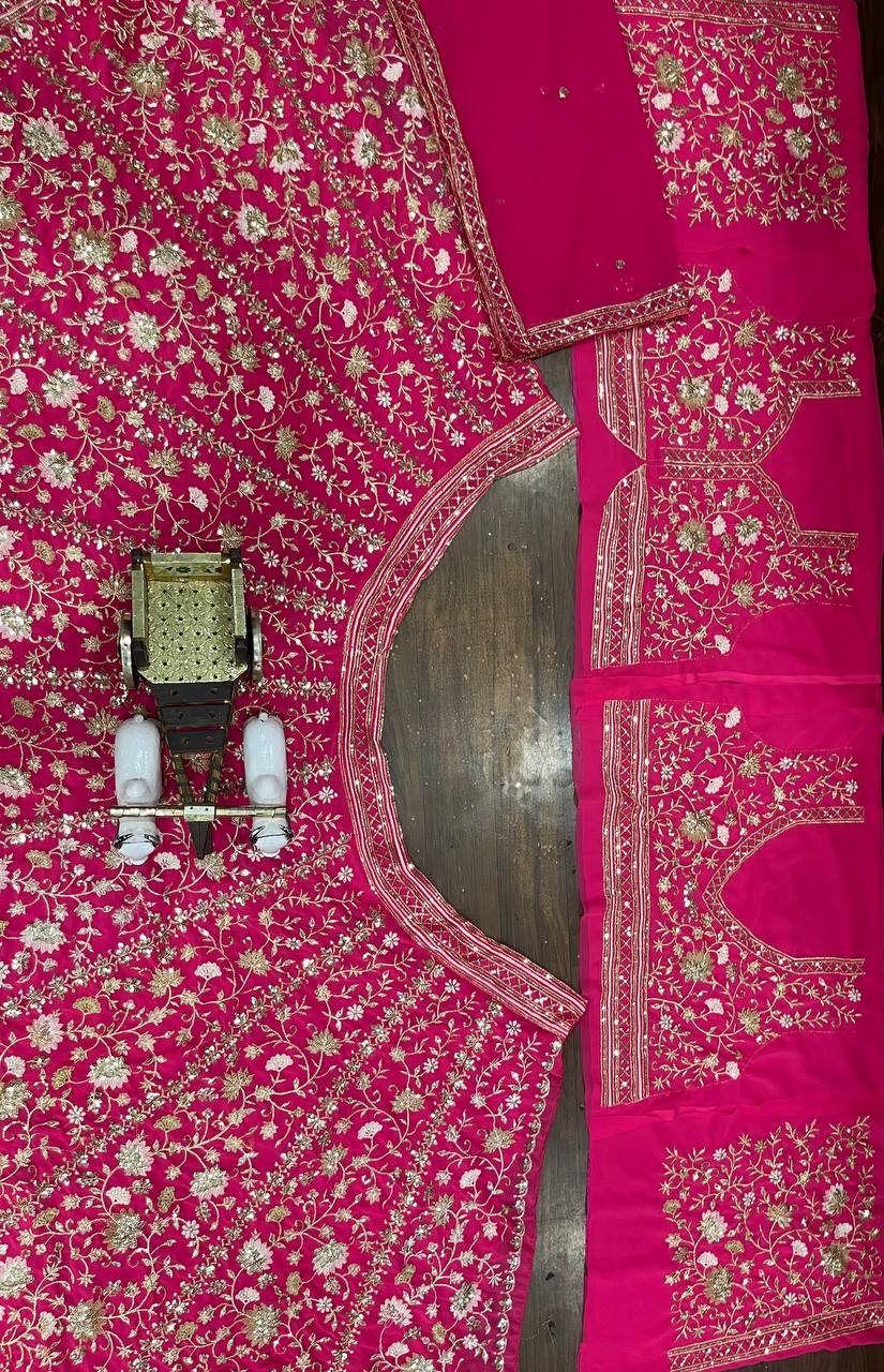 Premium Faux Georgette Lehenga Choli With Sequins Embroidery