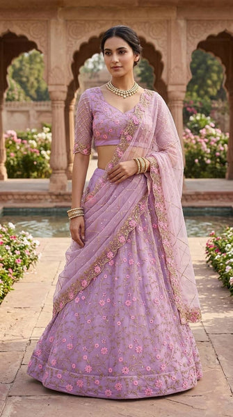 Exquisite Soft Butterfly Net Lehenga Choli with Sequins Embroidery
