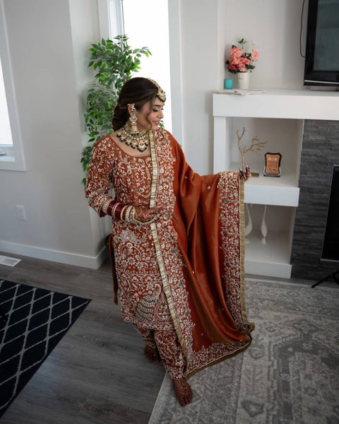 Premium Natural Crepe Silk Farshi Salwar Suit