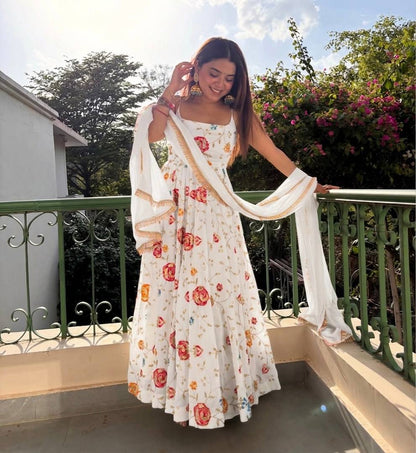 Premium Crushi Silk Anarkali Suit Set