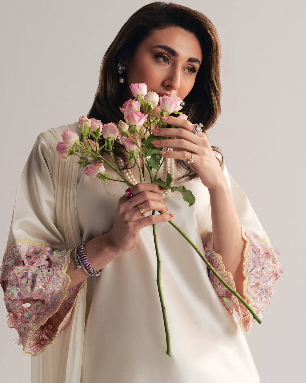 Premium Hand-Embellished Crepe Silk Farshi Suit Set