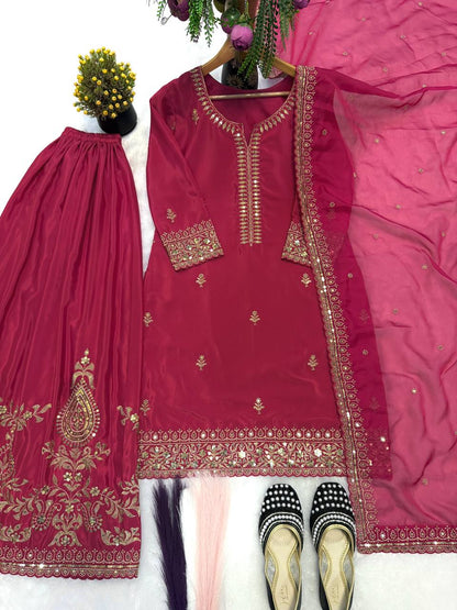 Elegant Heavy Embroidered Sharara Set