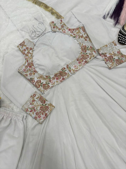 Faux Georgette Anarkali Set