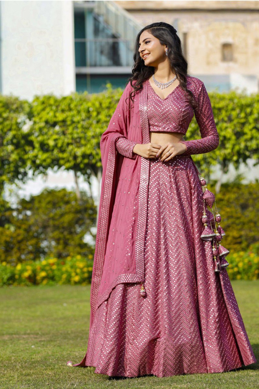Royal Sequin Embroidered Georgette Lehenga Set