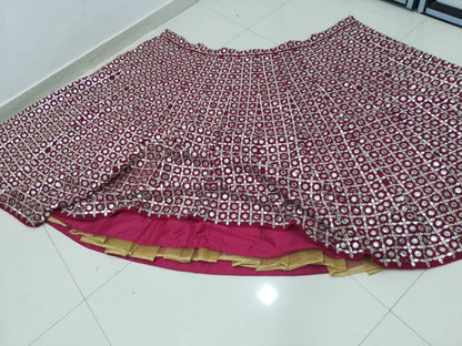 Premium Fox Georgette Mirror-Work Lehenga Choli Set