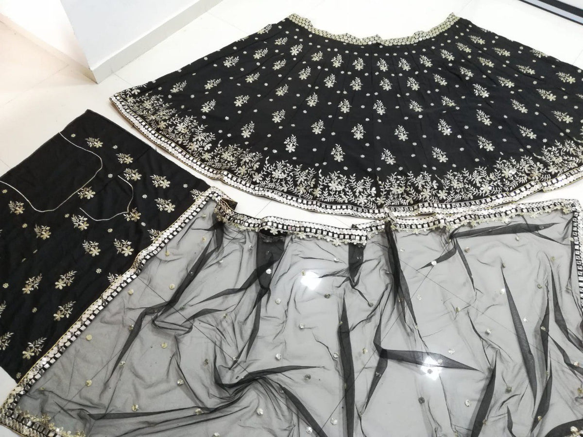 Exquisite French Silk Embroidered Lehenga Set