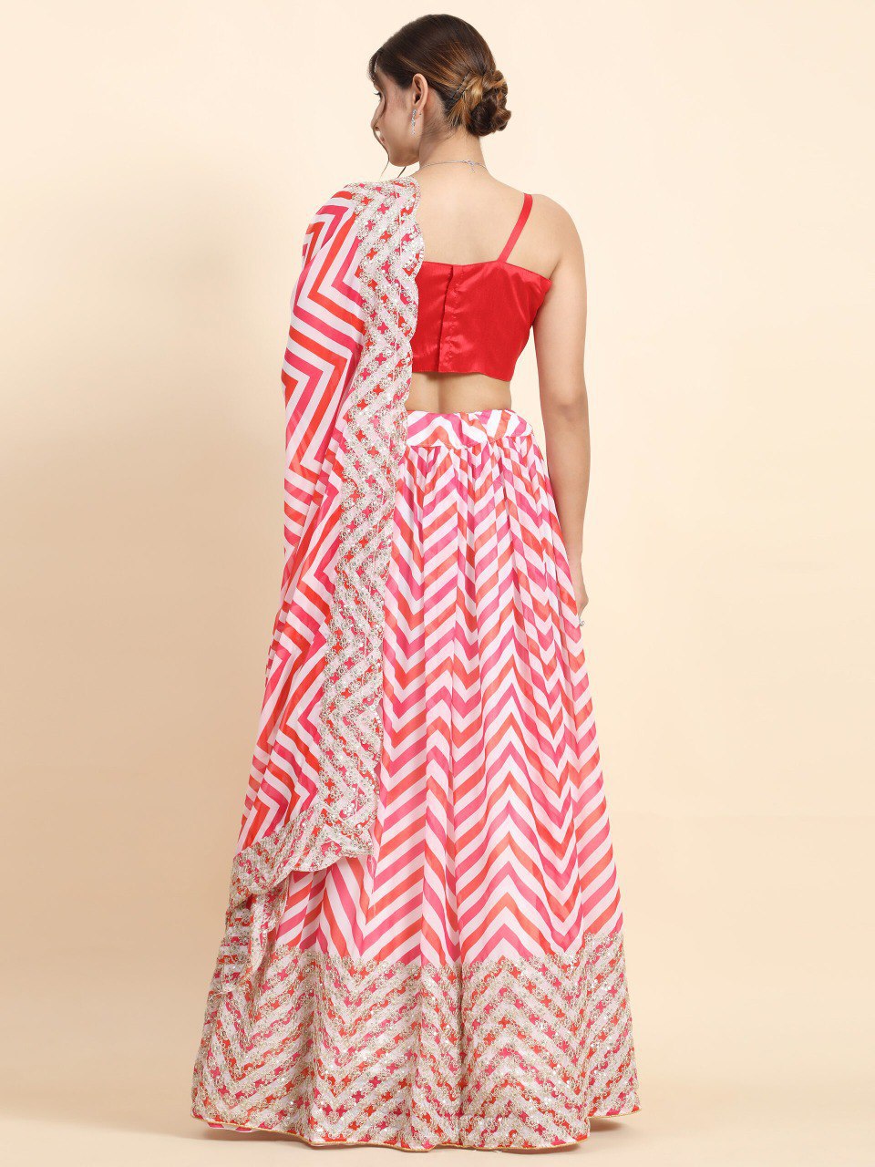 Premium Multi Color Printed Georgette Lehenga Choli Set