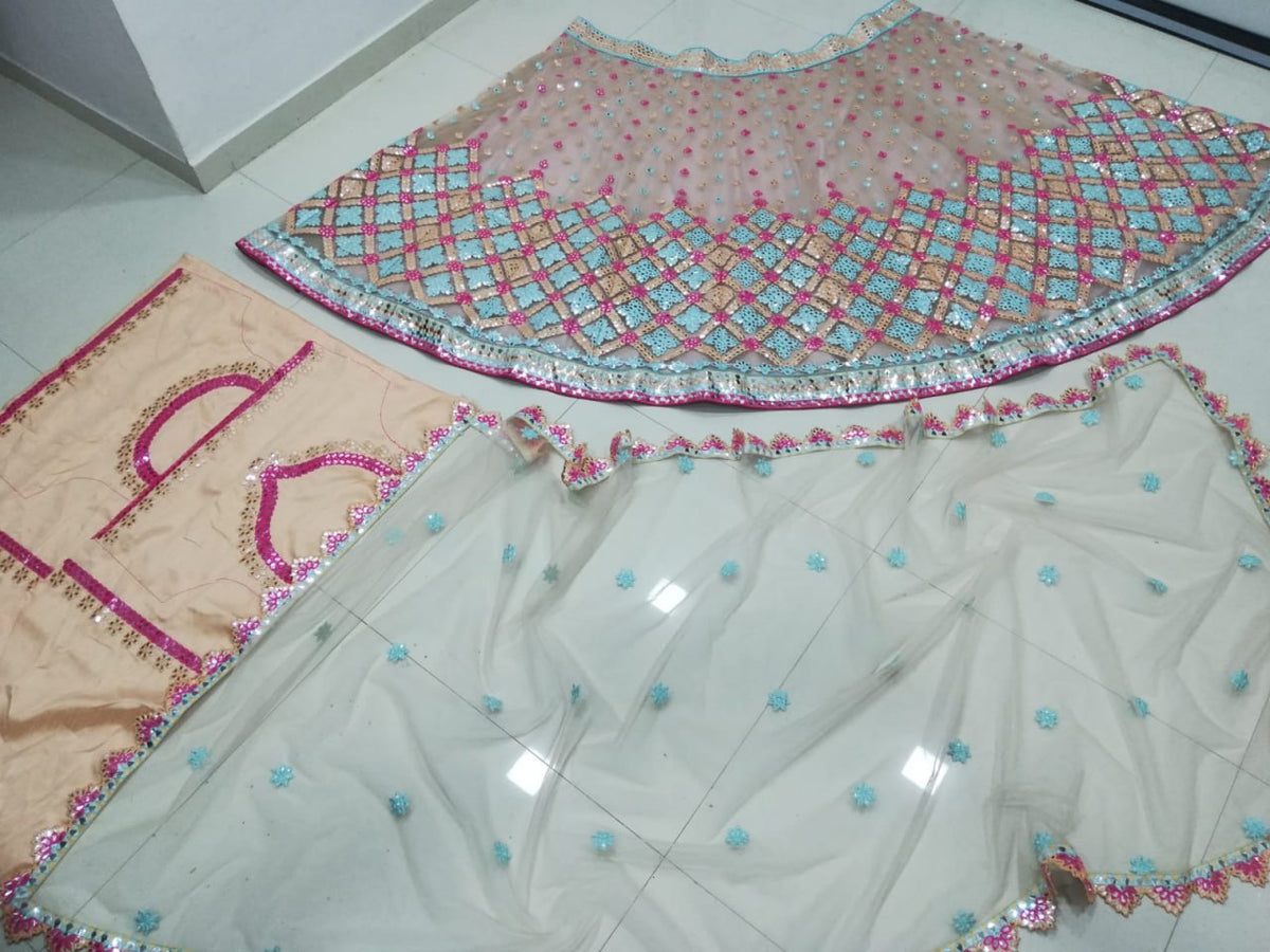 Butterfly Net Mirror-Work Lehenga choli set