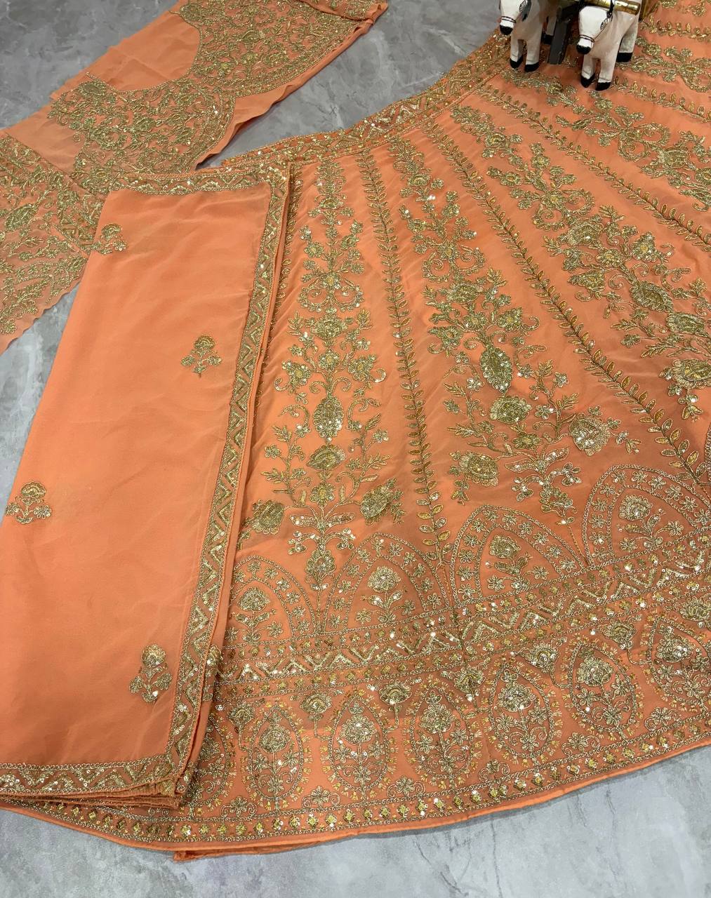 Premium Faux Georgette Lehanga Choli with Coding Sequins Work