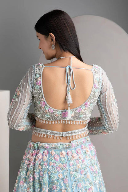 Premium Organza Silk Embroidered Lehenga Set