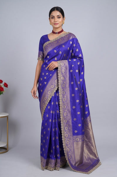 Banarasi Silk Saree with Matching Silk Blouse Piece