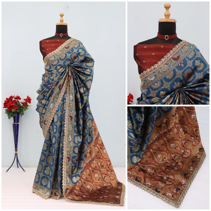 Wedding Wear Banarasi Silk Saree Blouse