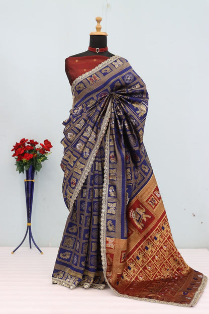 Latest Banarasi Silk Saree Blouse