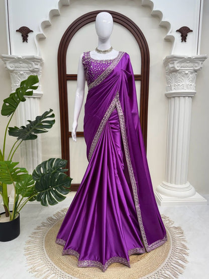 Satin Silk Saree Blouse